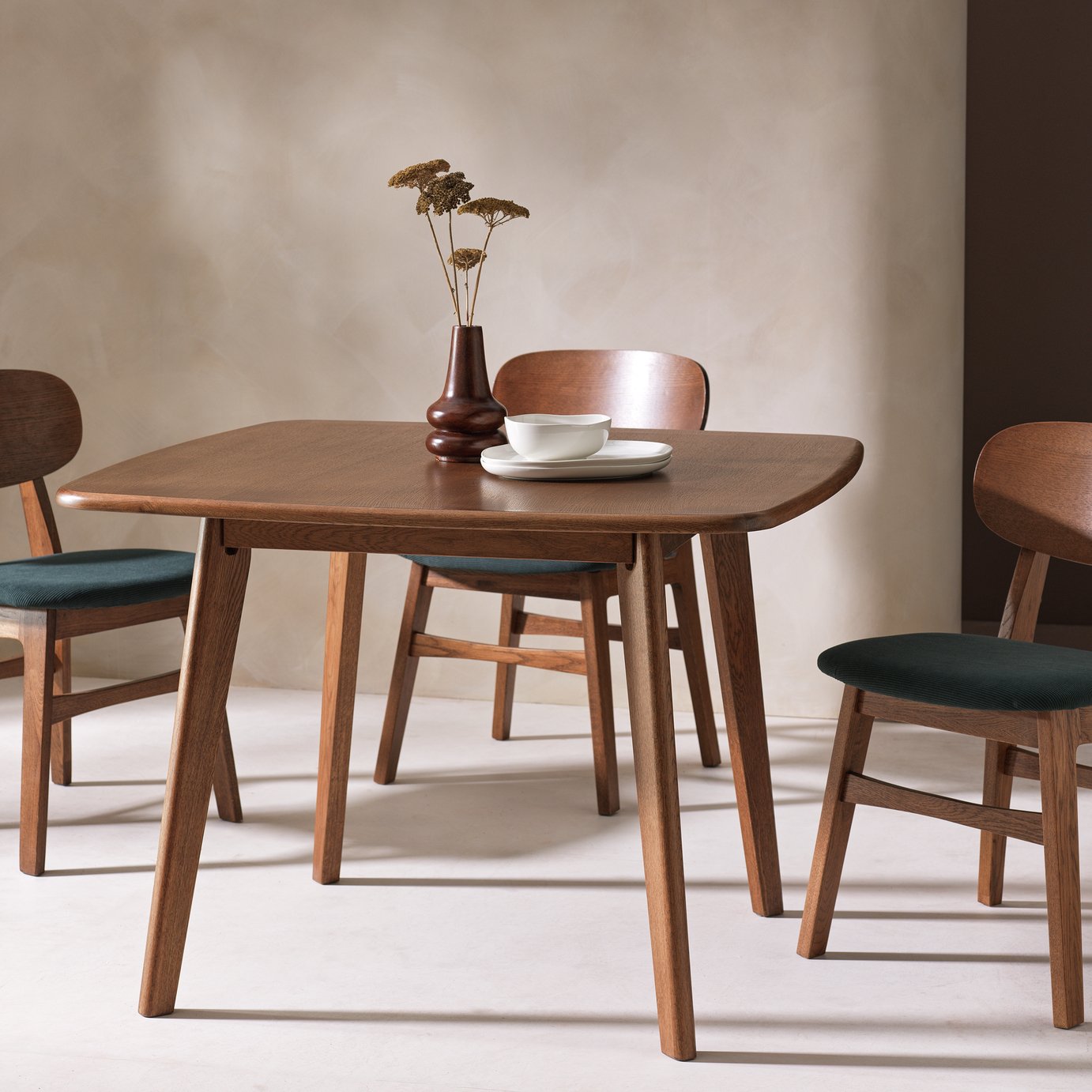 Habitat x Scion Esala Wood Veneer 4 Seater Dining Table