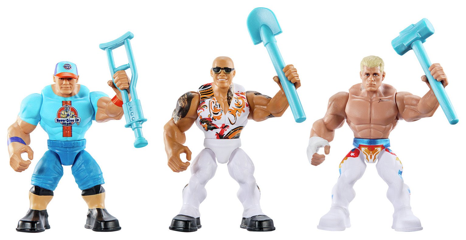 WWE Knuckle Cruncher Action Figure 3-Pack with 8 Accessories