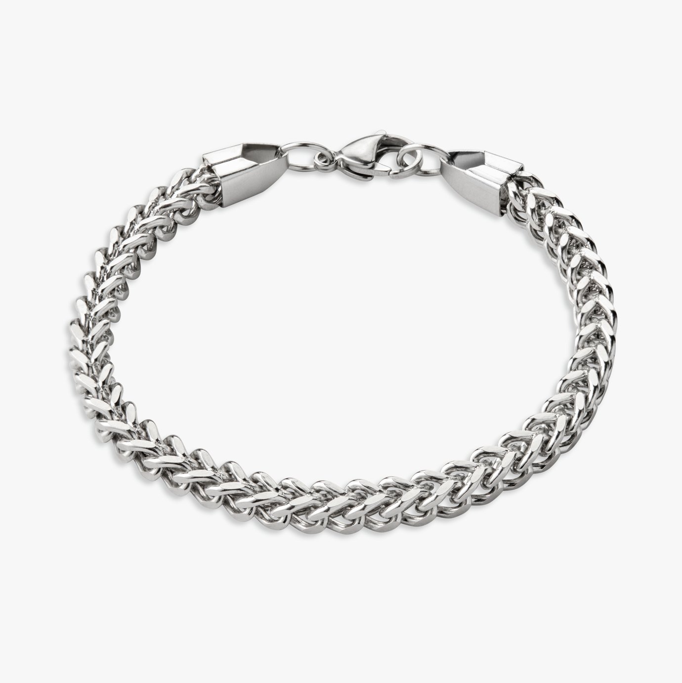 Revere Men's Stainless Steel Foxtail Chain Bracelet