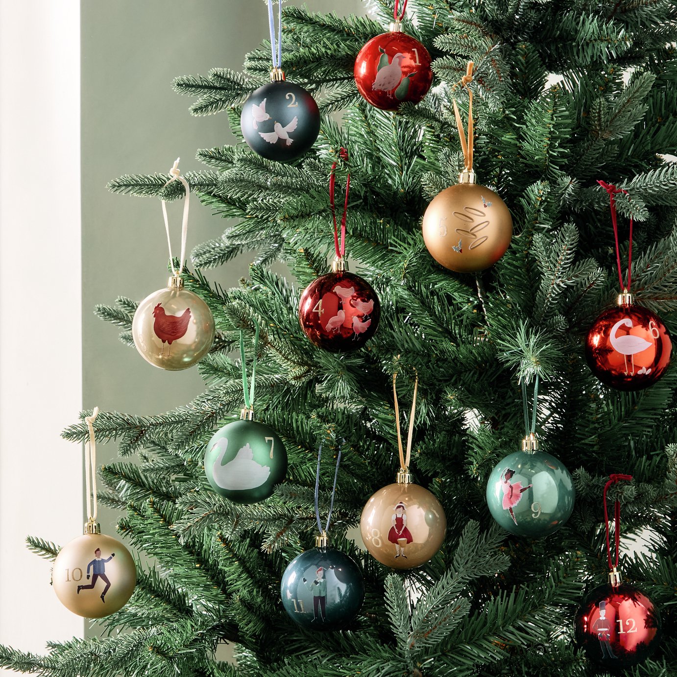 Habitat Pack of 12 Shatterproof 12 Days of Christmas Bauble