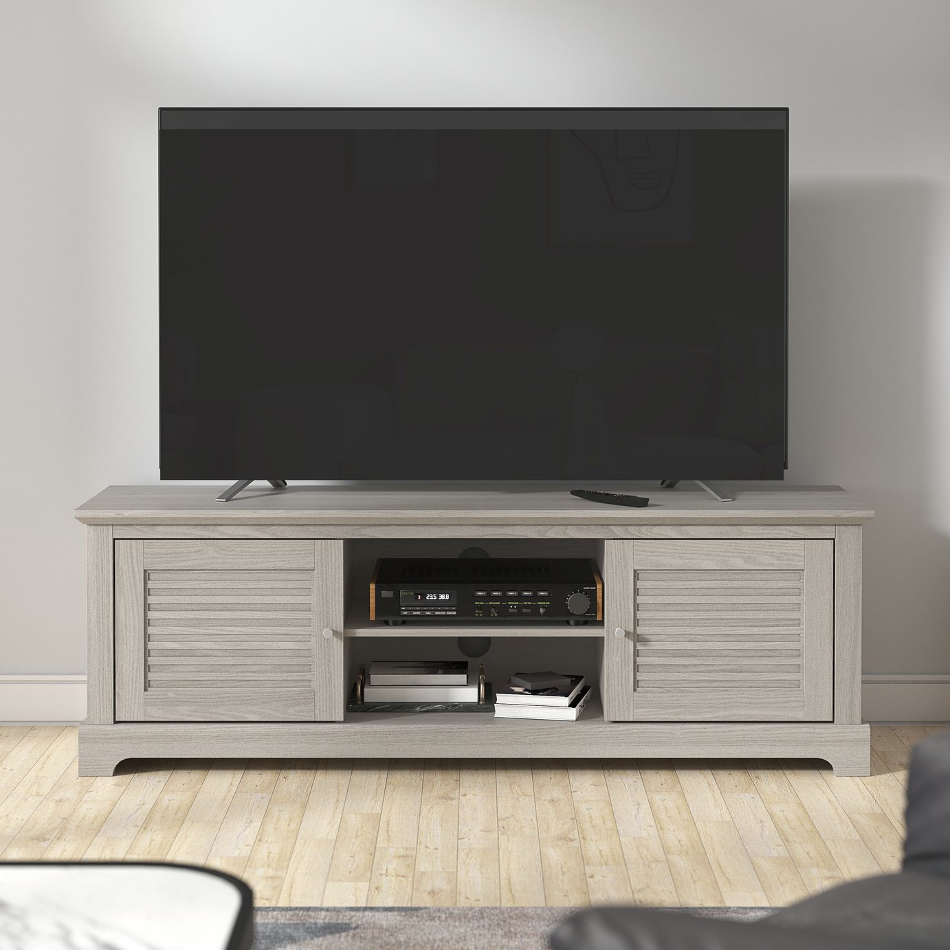 GFW Salcombe 2 Door TV Unit - Grey