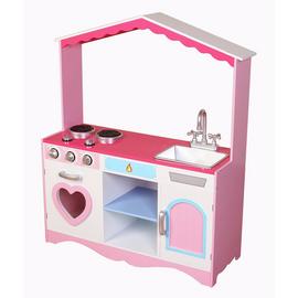 Large Girls Heart Design Play Kitchen