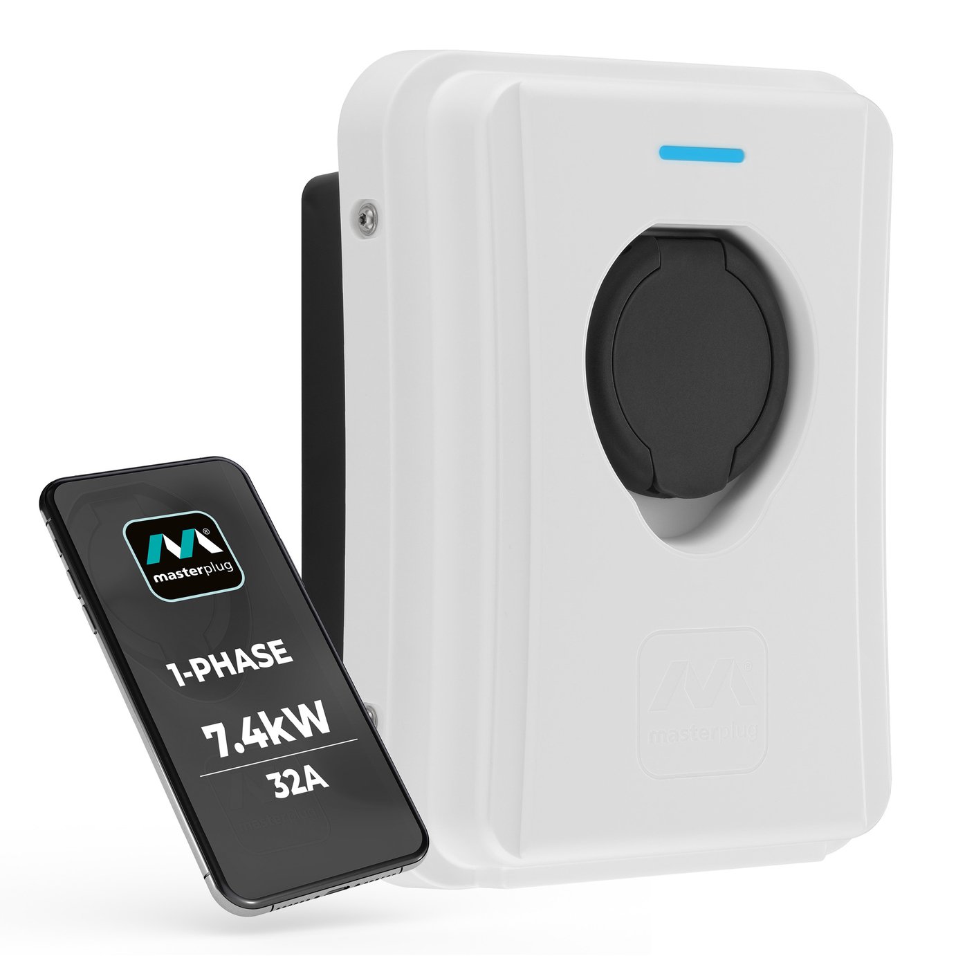 Masterplug Type 2 7.4kW EV Charger - White