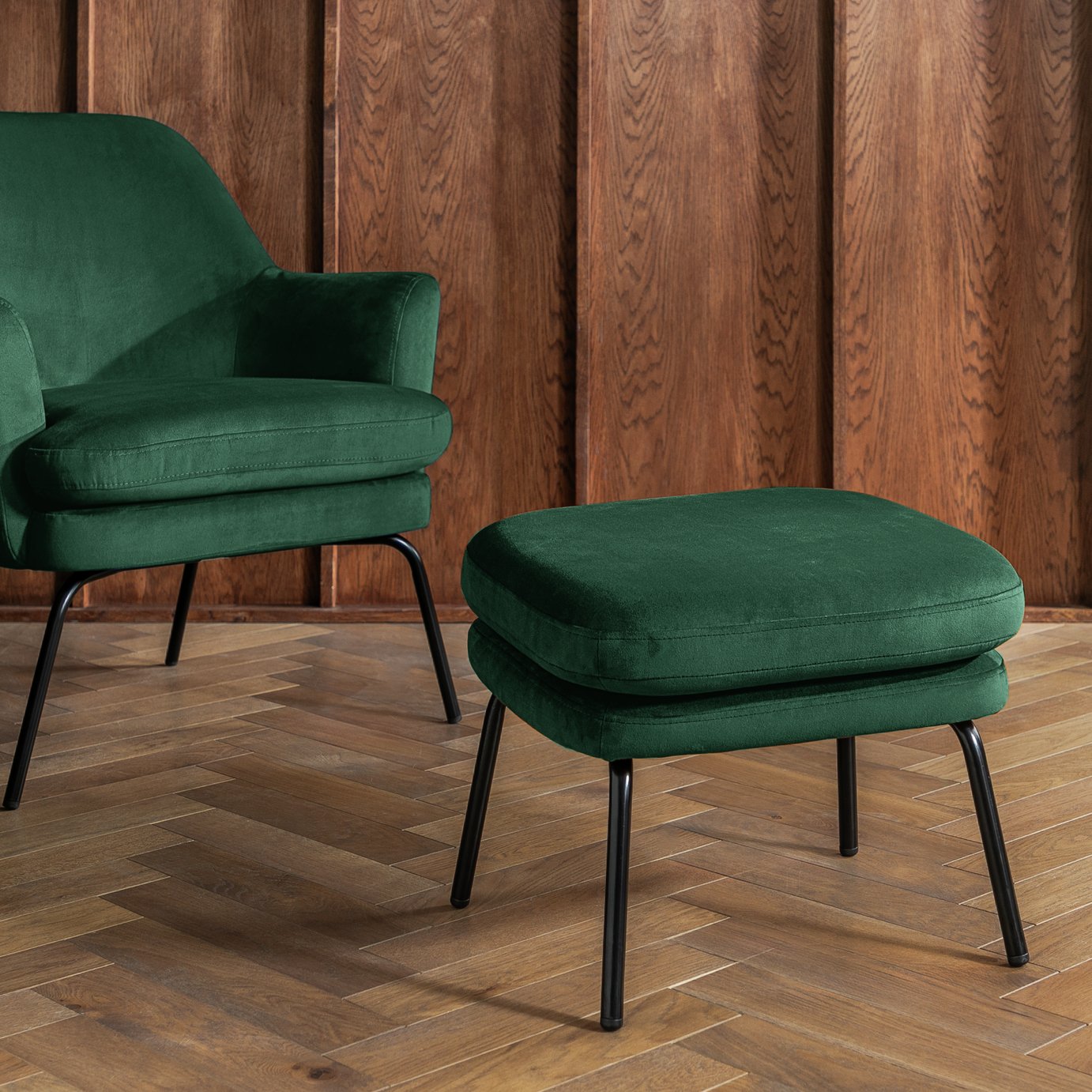 Habitat Celine Velvet Footstool