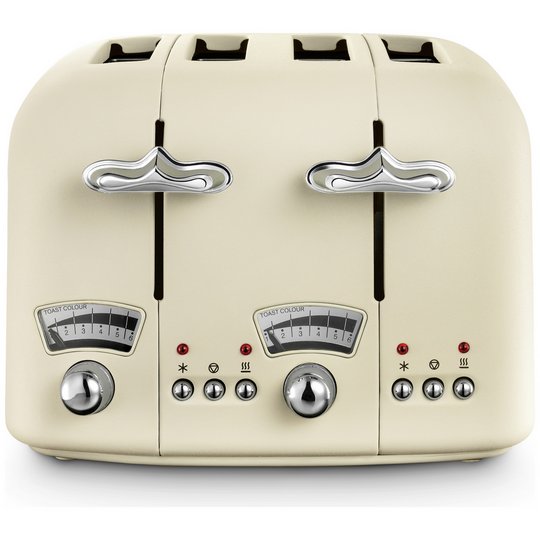 De'Longhi CTO4.BG Argento Flora 4 Slice Toaster - Beige