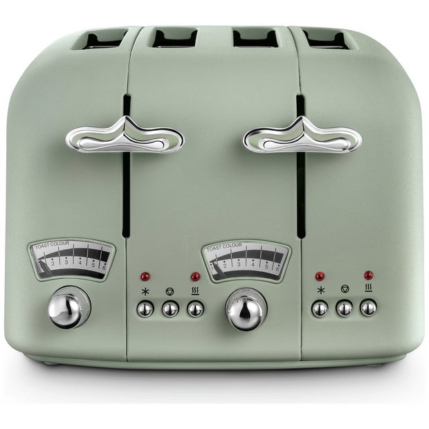 Buy De'Longhi CTO4.GR Argento Flora 4 Slice Toaster - Green | Toasters | Argos
