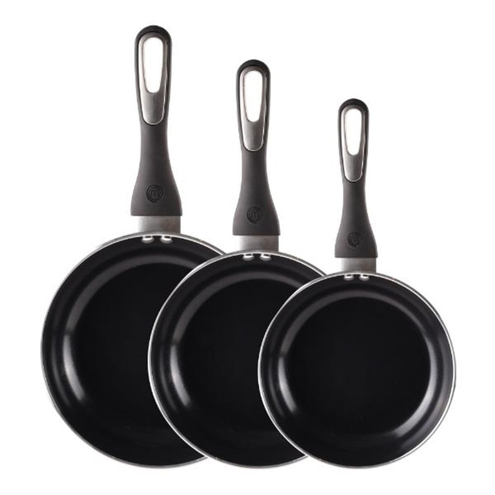 MasterChef 3 Piece Non?Stick Aluminium Frying Pan Set