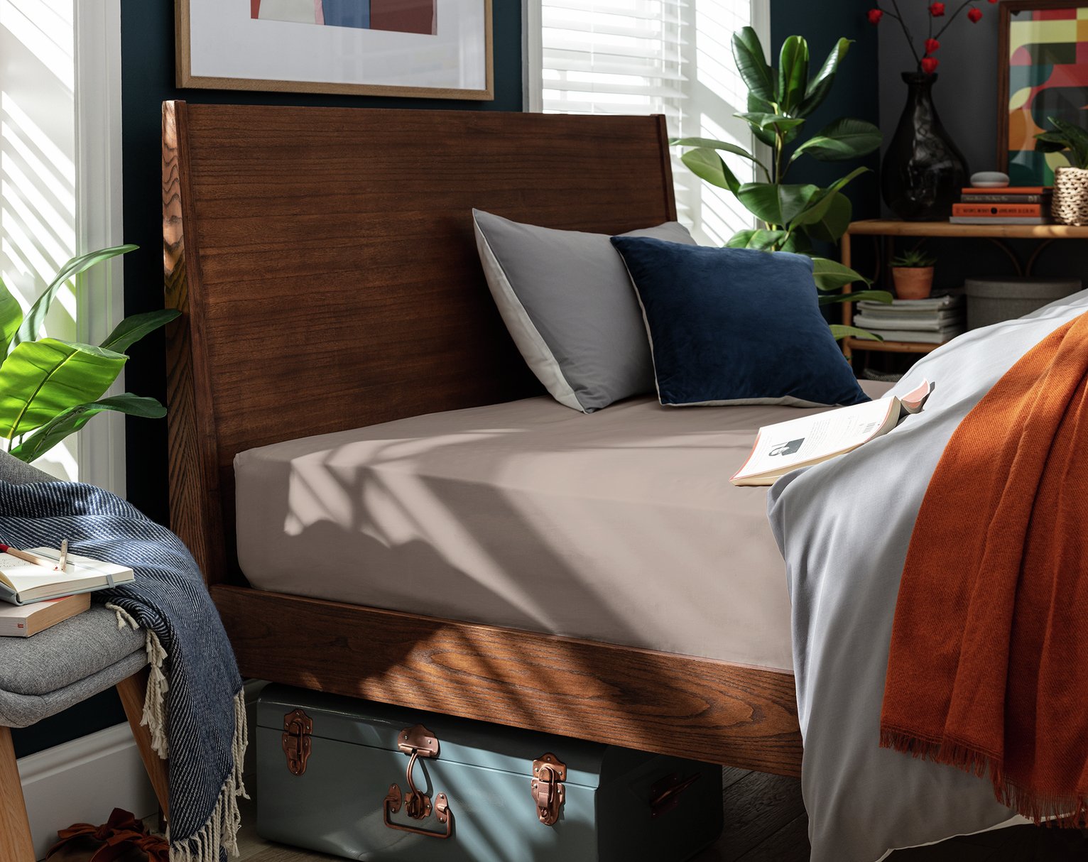 Habitat Cotton Rich 180TC Plain Neutral Fitted Sheet