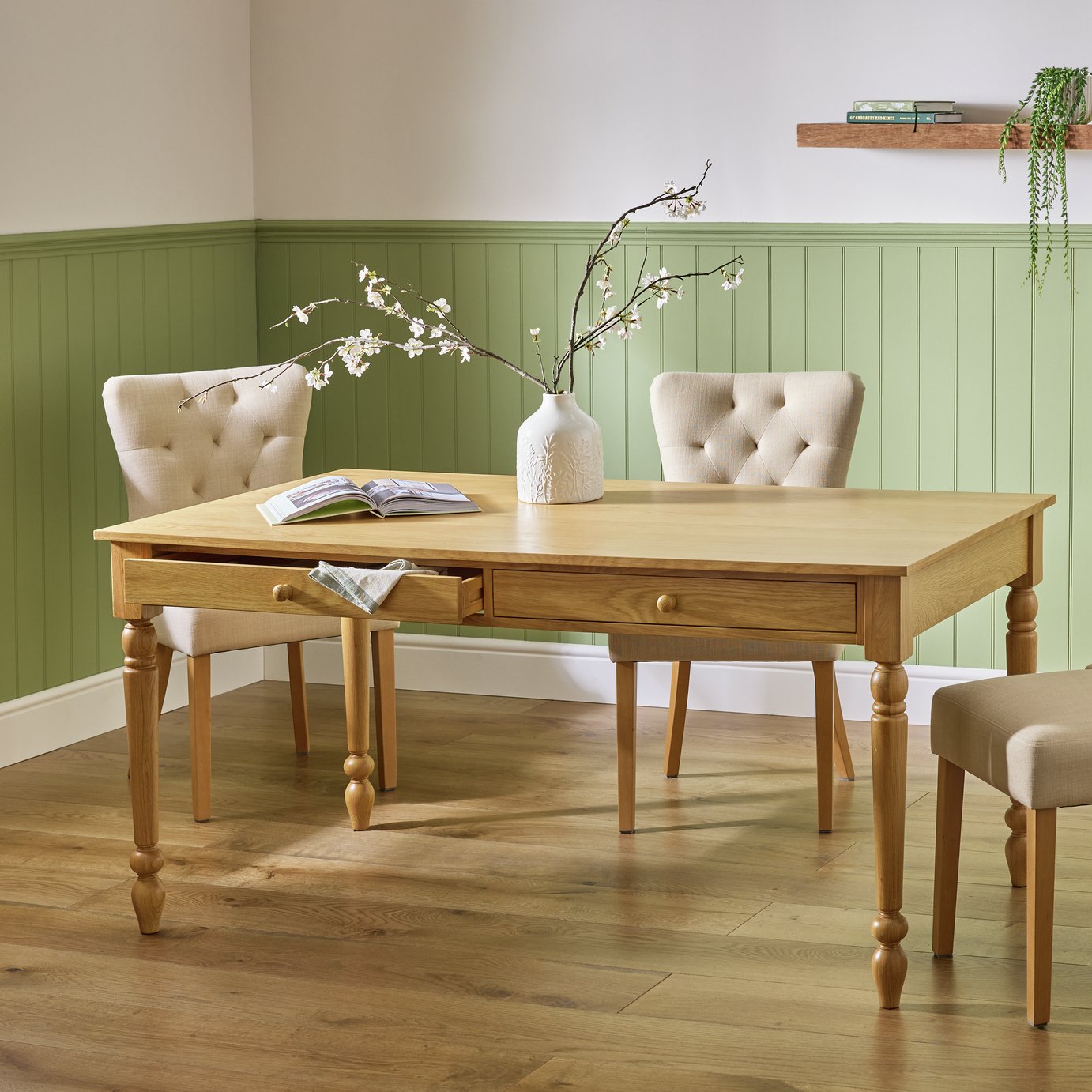 Argos Home Bess Solid Wood 6 Seater Dining Table - Oak