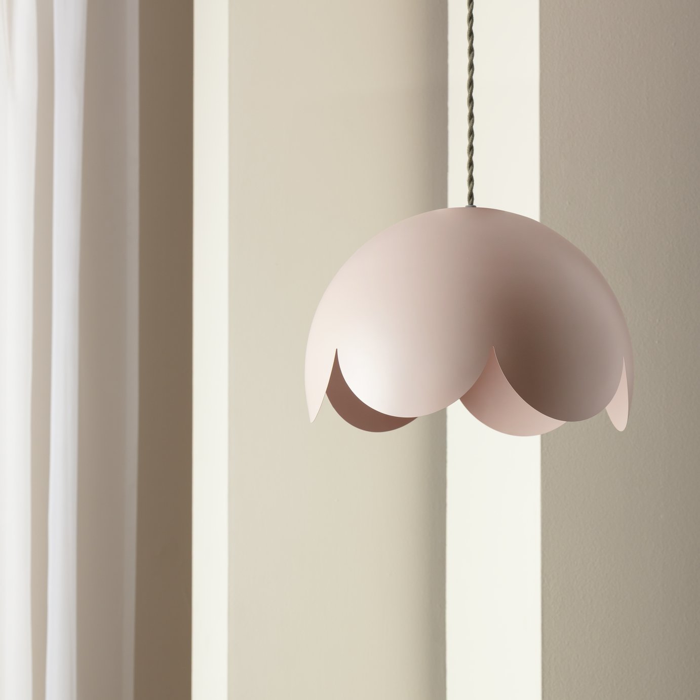 Habitat Pink Scallop Metal Easy Fit Lampshade - 30cm