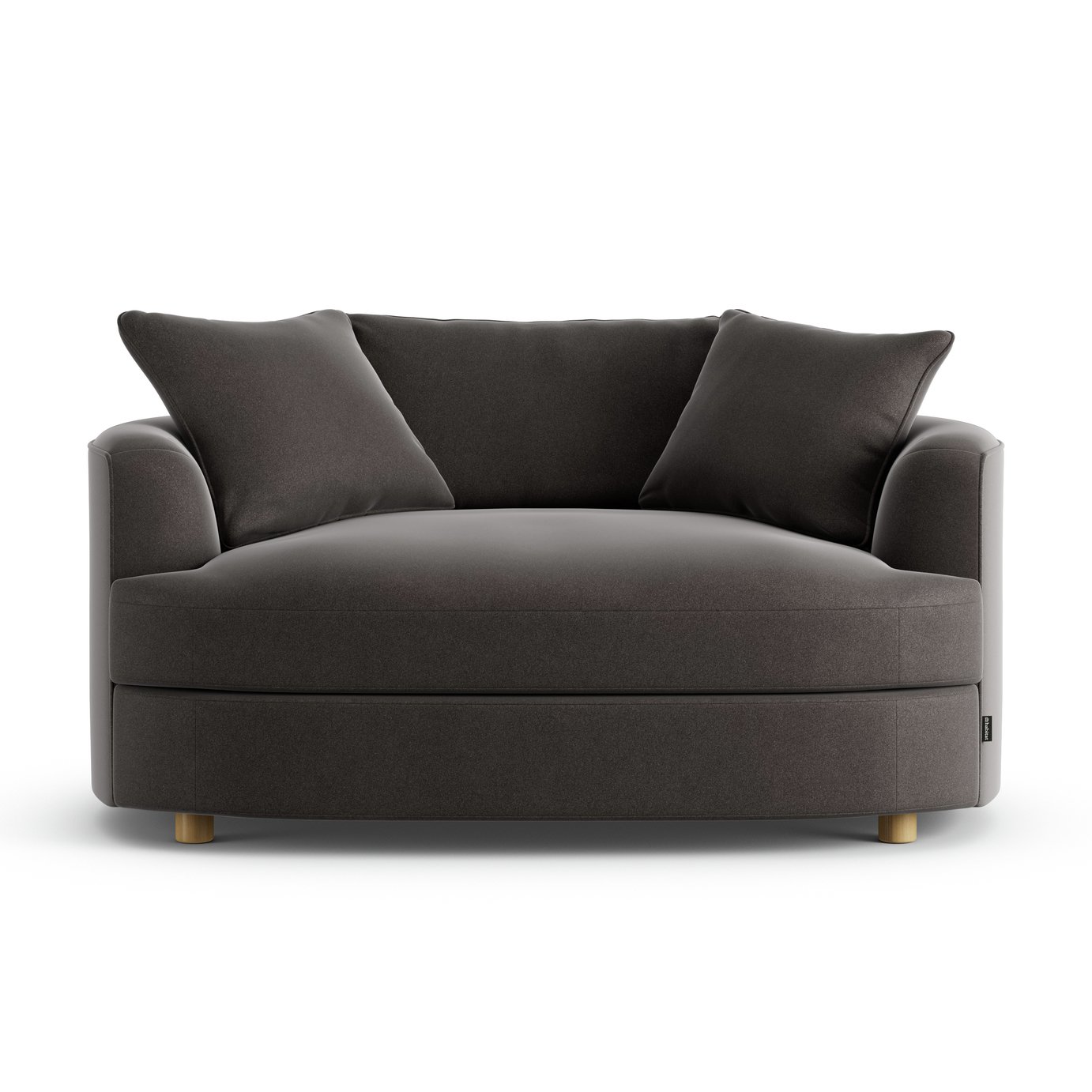 Habitat Sacha Velvet Cuddle Chair - Slate Grey - Ash Leg