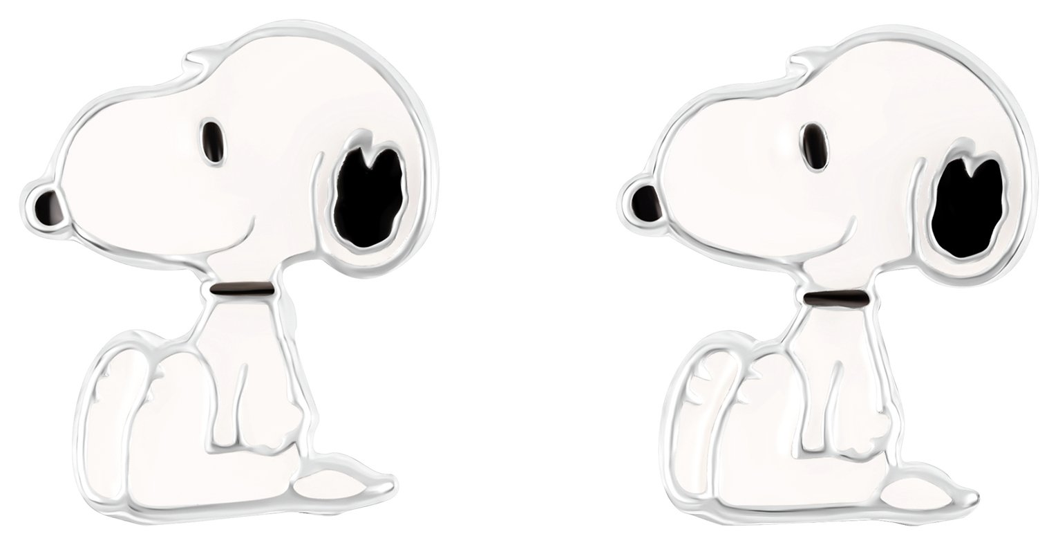 Peanuts Sterling Silver Snoopy Enamel Stud Earrings