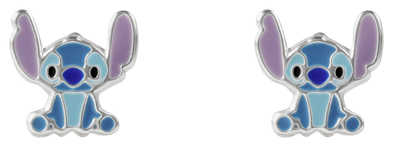 Disney Sterling Silver Enamel Stitch Stud Earrings
