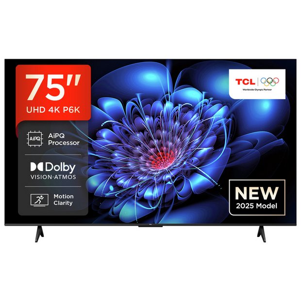 Buy TCL 75 Inch 75P6K Smart 4K UHD HDR DLED TV | Televisions | Argos
