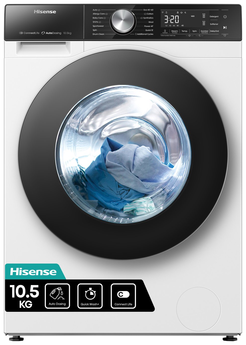 Hisense WF5S1045BW 10.5KG 1400 Spin Washing Machine - White