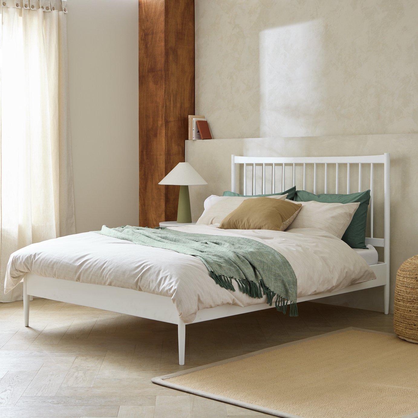 Habitat Chiltern Spindle Kingsize Wooden Bed Frame - White