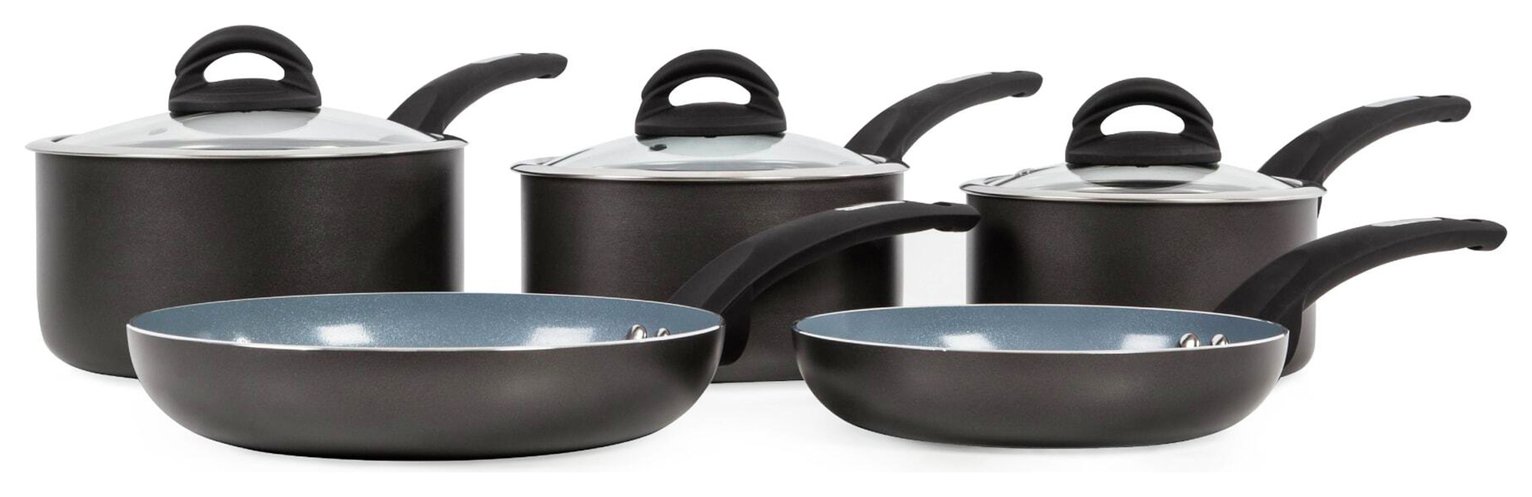 Tower Cerasure 5 Piece Aluminium Pan Set - Grey