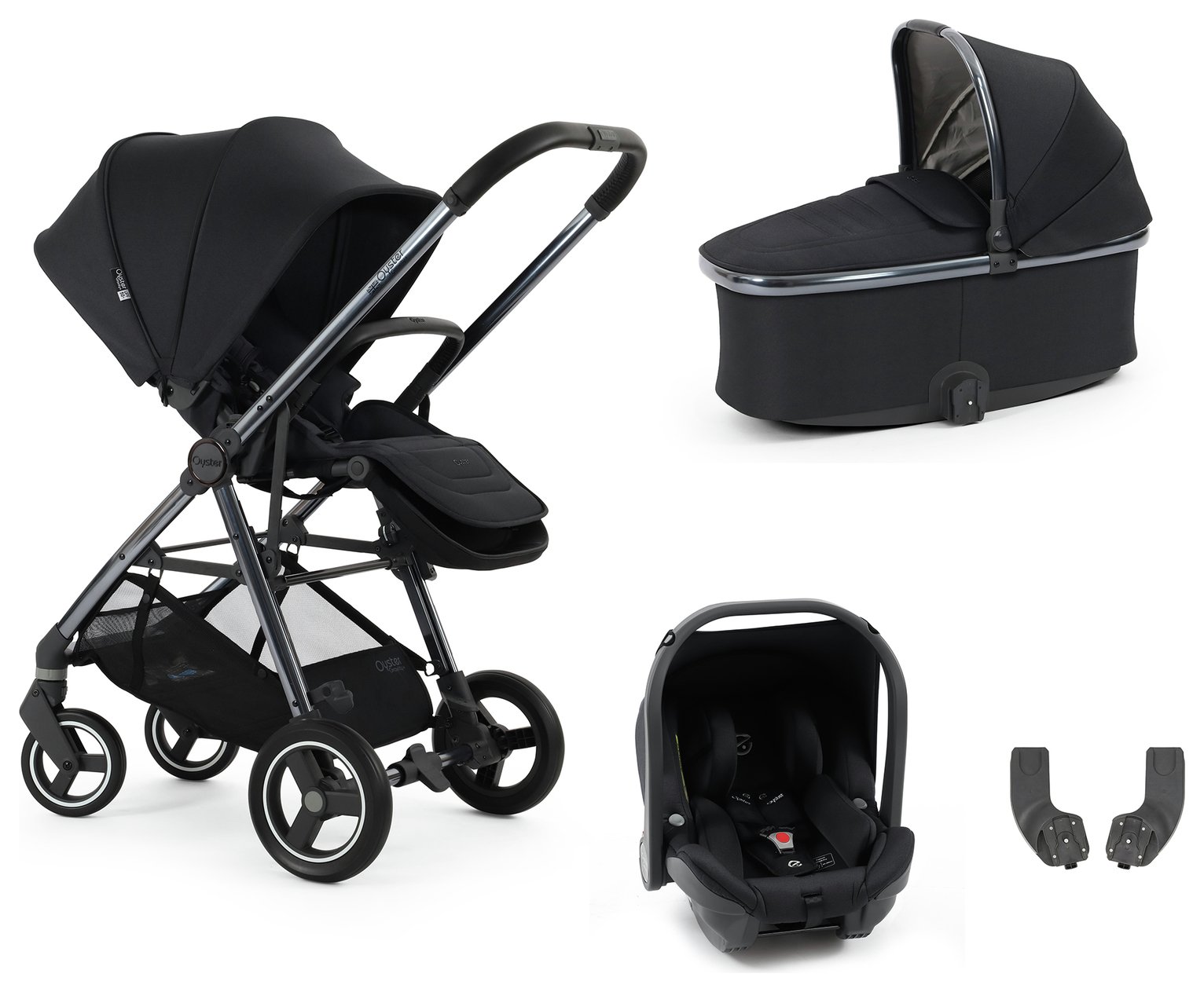 BabyStyle Oyster Gravity+ 4 Piece Travel System - Carbonite
