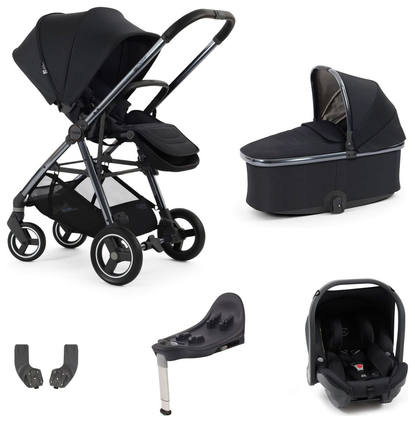 BabyStyle Oyster Gravity+ 5 Piece Travel System - Carbonite