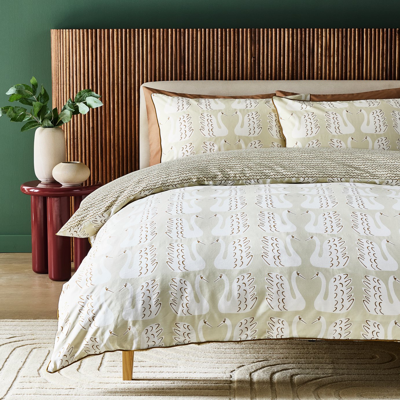 Habitat x Scion Cotton Swim Swam Swan Bedding Set