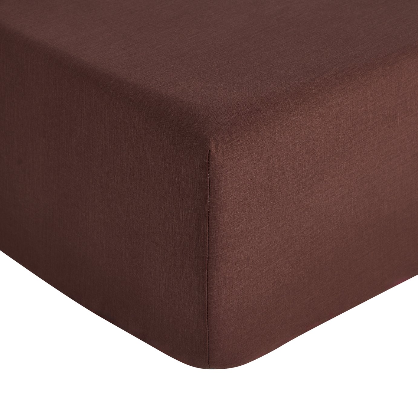 Habitat Cotton Rich Plain Chocolate Fitted Sheet