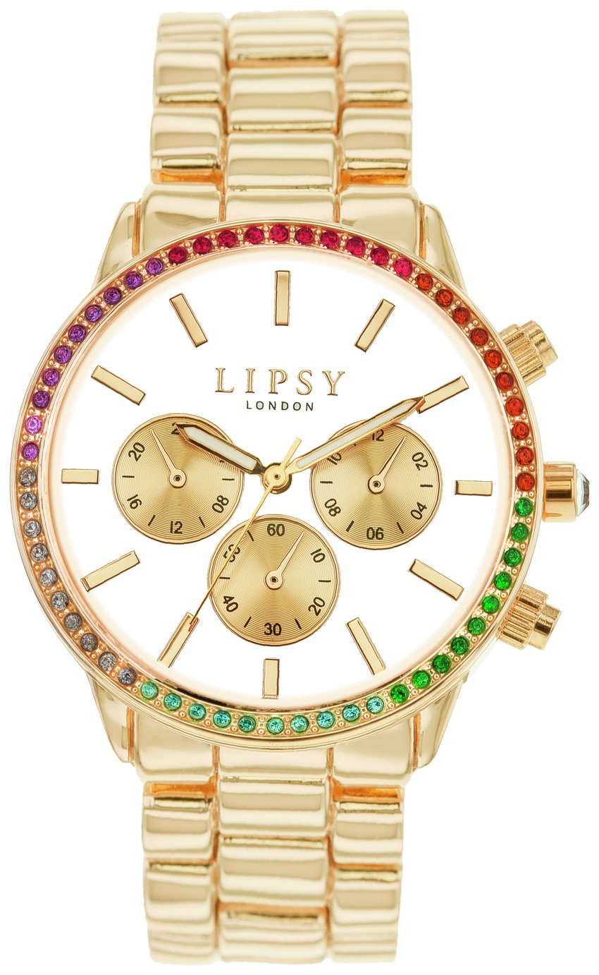 Lipsy Gold Coloured White Dial Bracelet Strap Watch