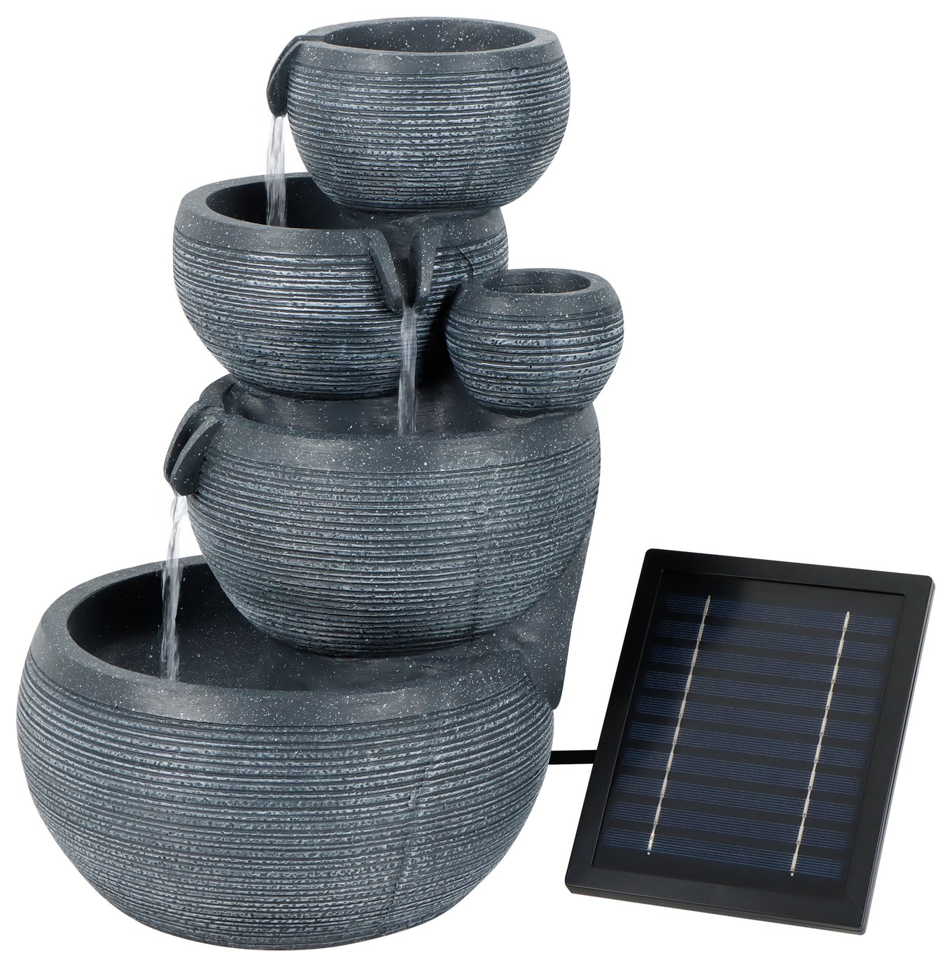 Streetwize Solar-Powered Water Feature - Natural Cascade