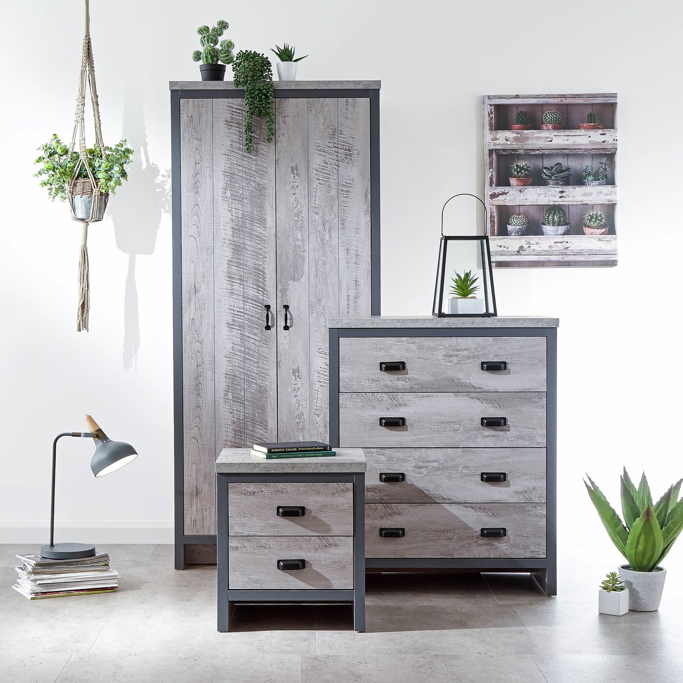 GFW Boston 3 Piece 2 Door Wardrobe Set