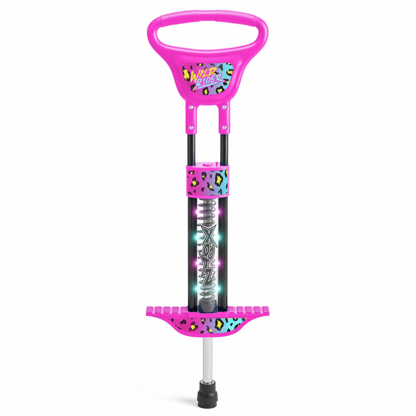 Xootz Rider LED Pogo - Pink Leopard