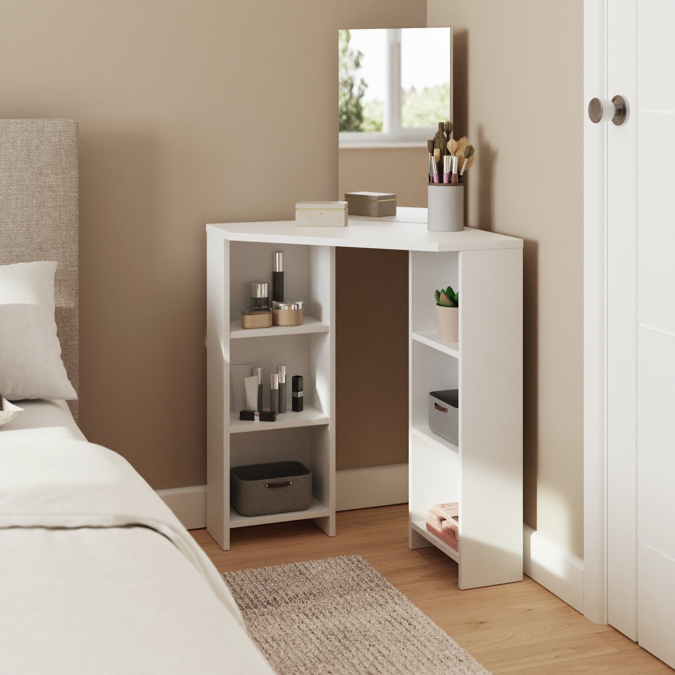 GFW Frances Corner Dressing Table - White