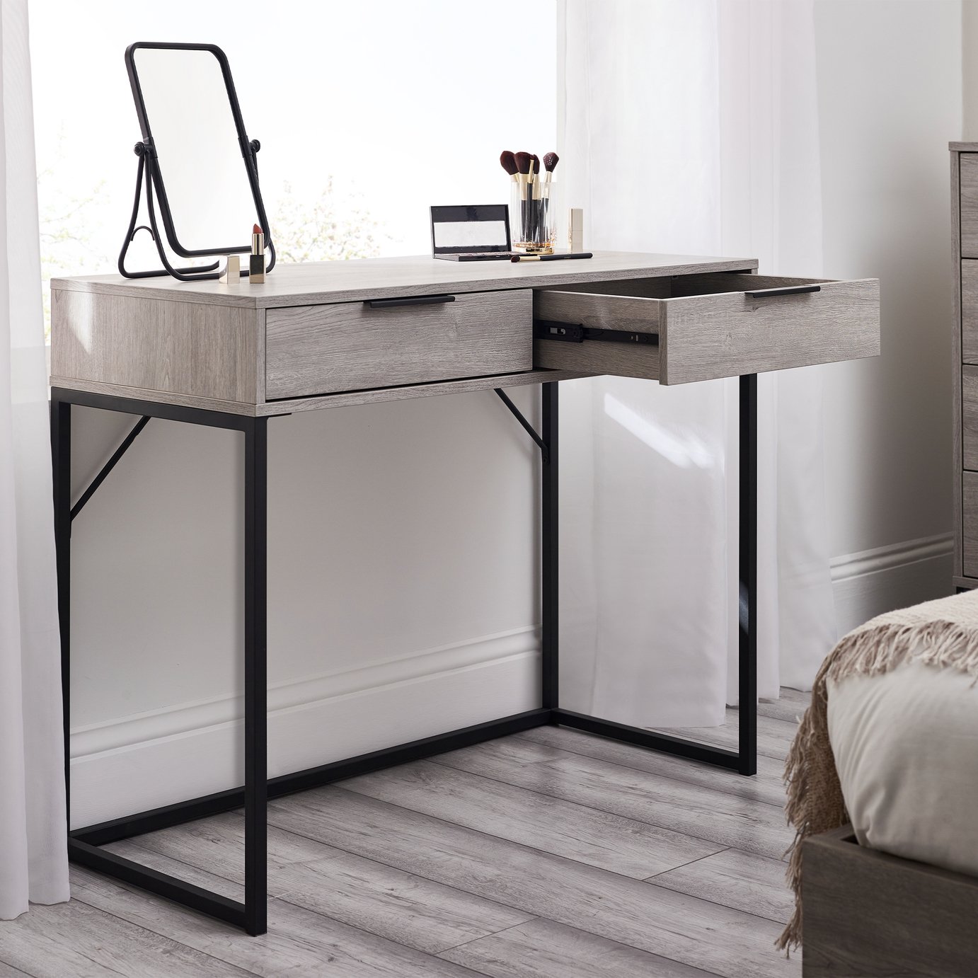 Julian Bowen Bali 2 Drawer Dressing Table - Grey