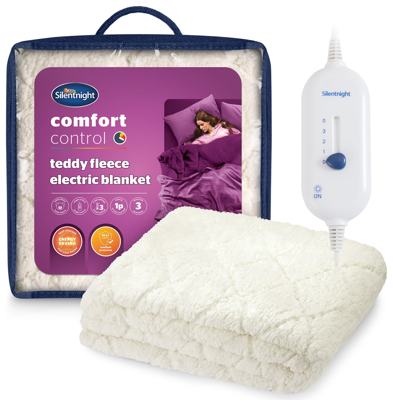Silentnight Teddy Fleece Electric Blanket - Double