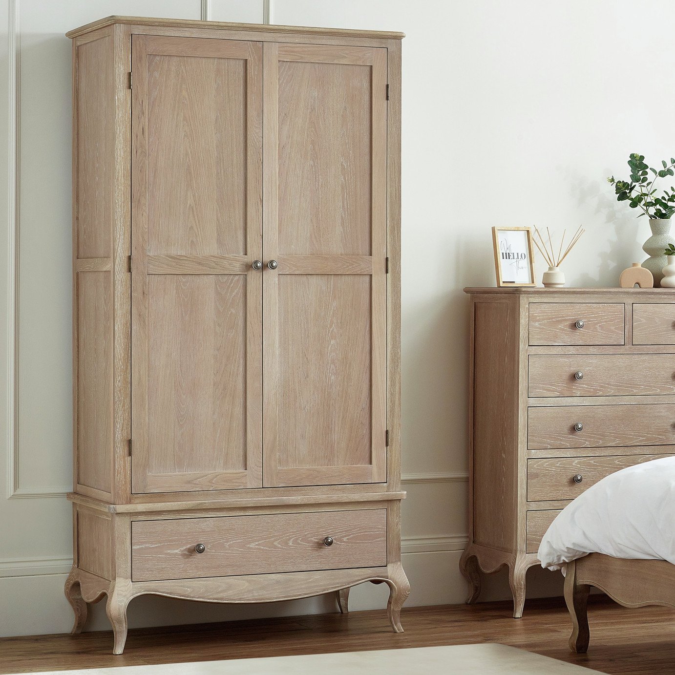 Julian Bowen Camille 2 Door 1 Drawer Wardrobe - Oak