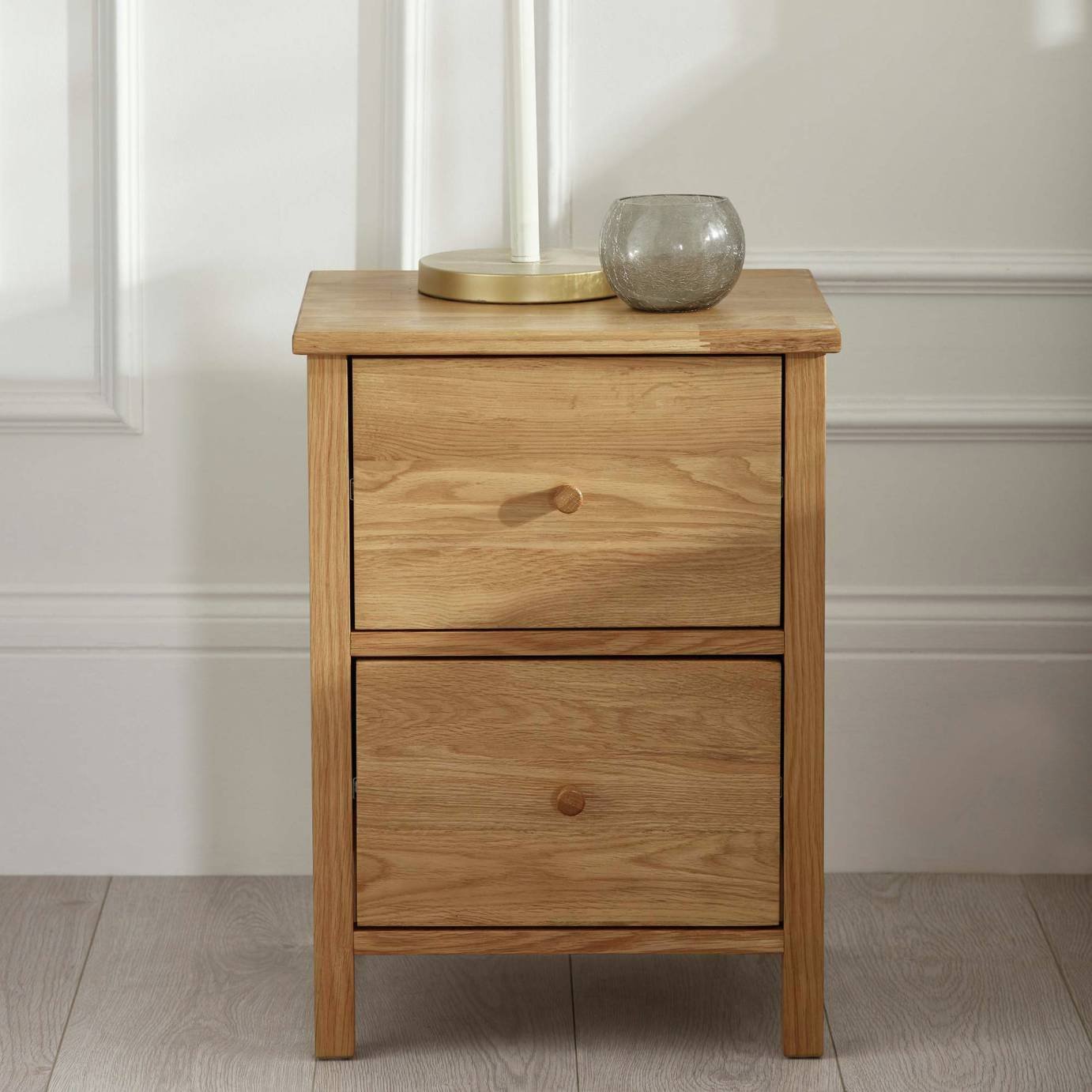 Julian Bowen Coxmoor 2 Drawer Bedside Table - Oak