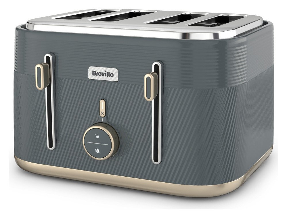 Breville Obliq VTT972 4-Slice Toaster - Grey