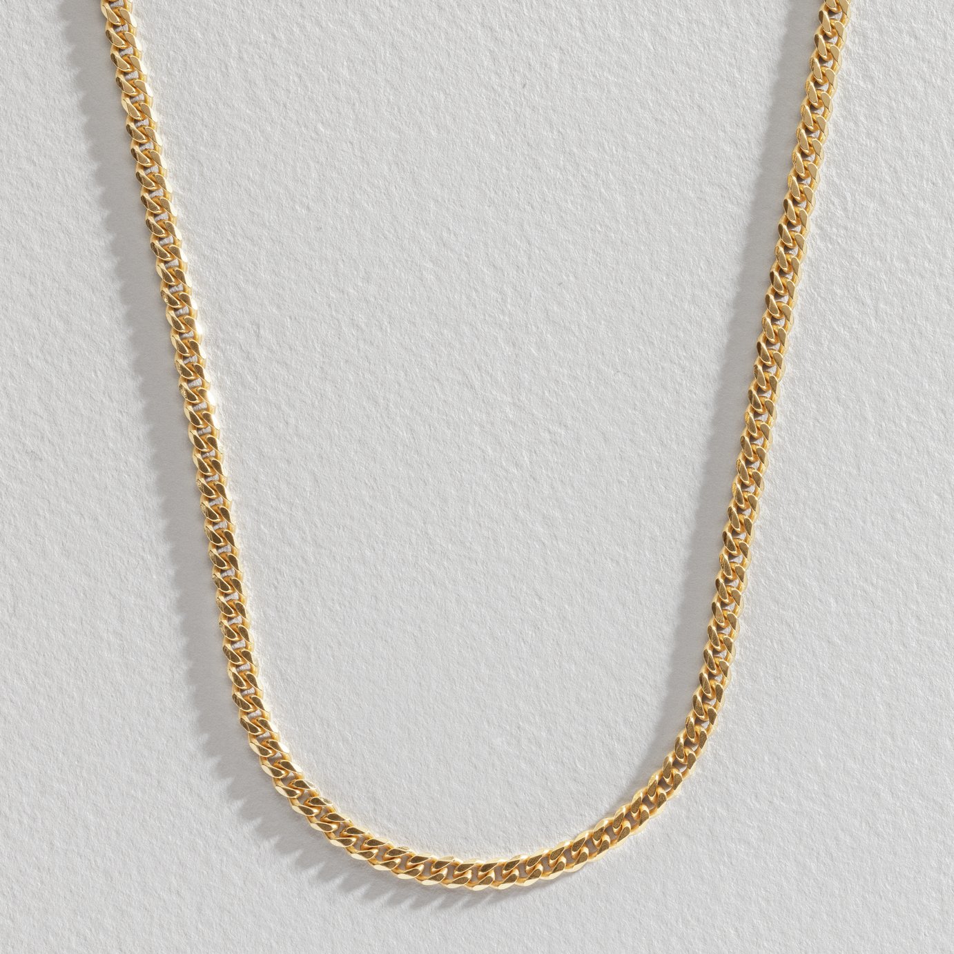 Revere Men's 9ct Gold Plated 20 Inch Curb Chain Necklace