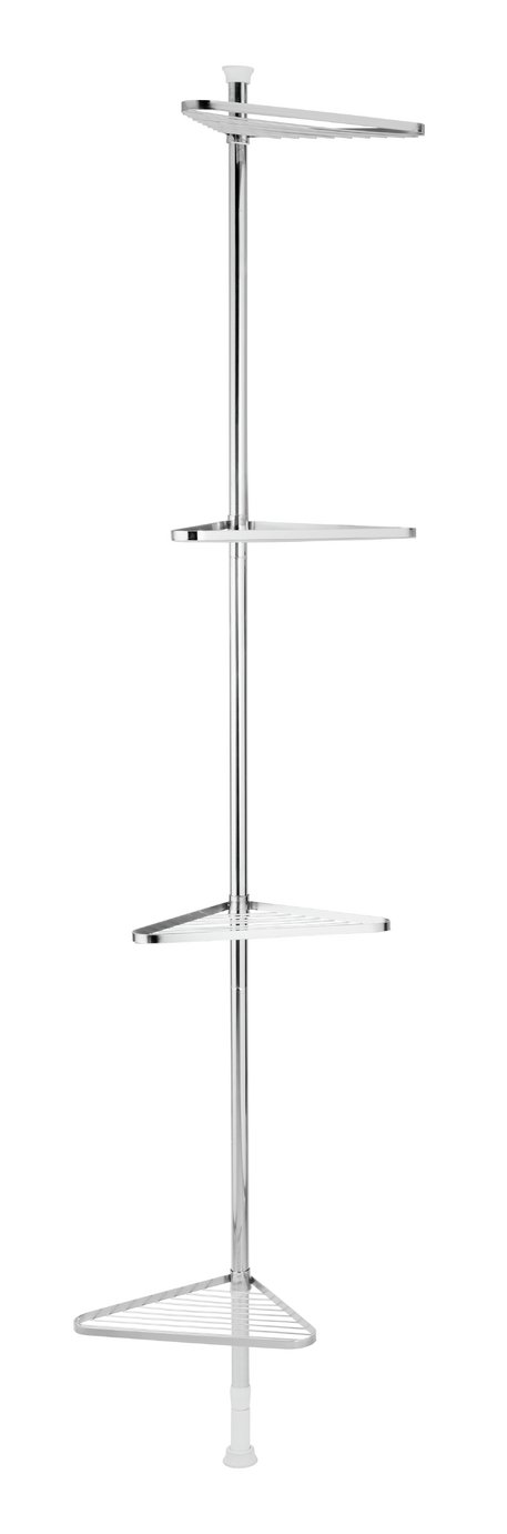 Argos Home Shower Organiser Pole - Chrome