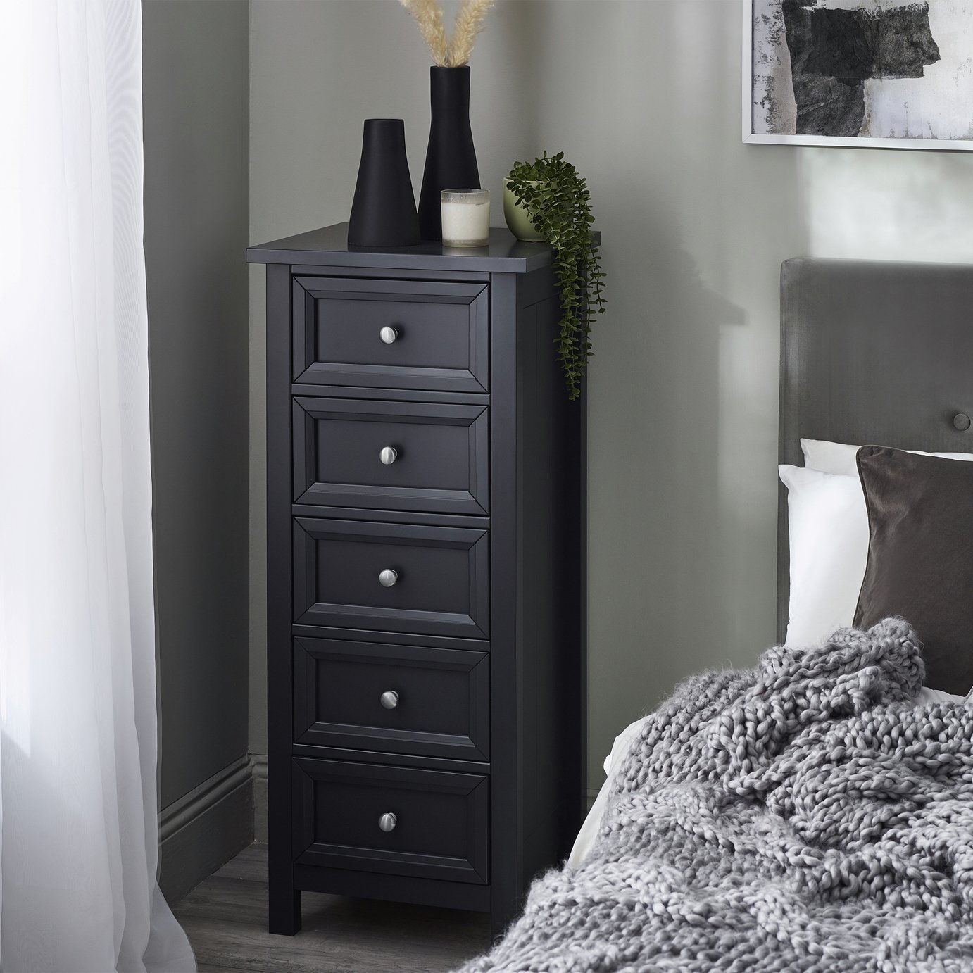 Julian Bowen Maine Tall 5 Drawer Chest