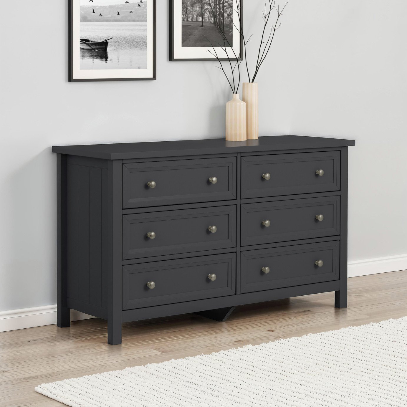 Julian Bowen Maine Wide 6 Drawer Chest