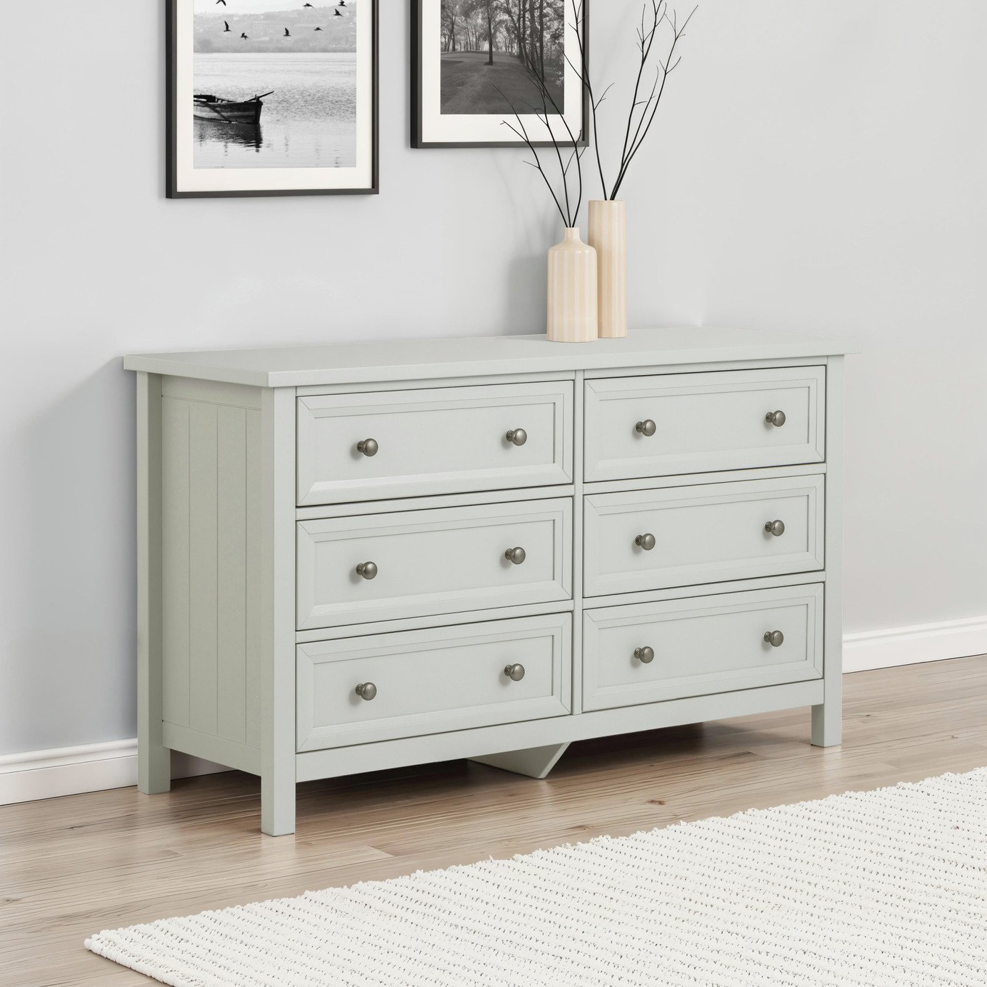 Julian Bowen Maine Wide 6 Drawer Chest
