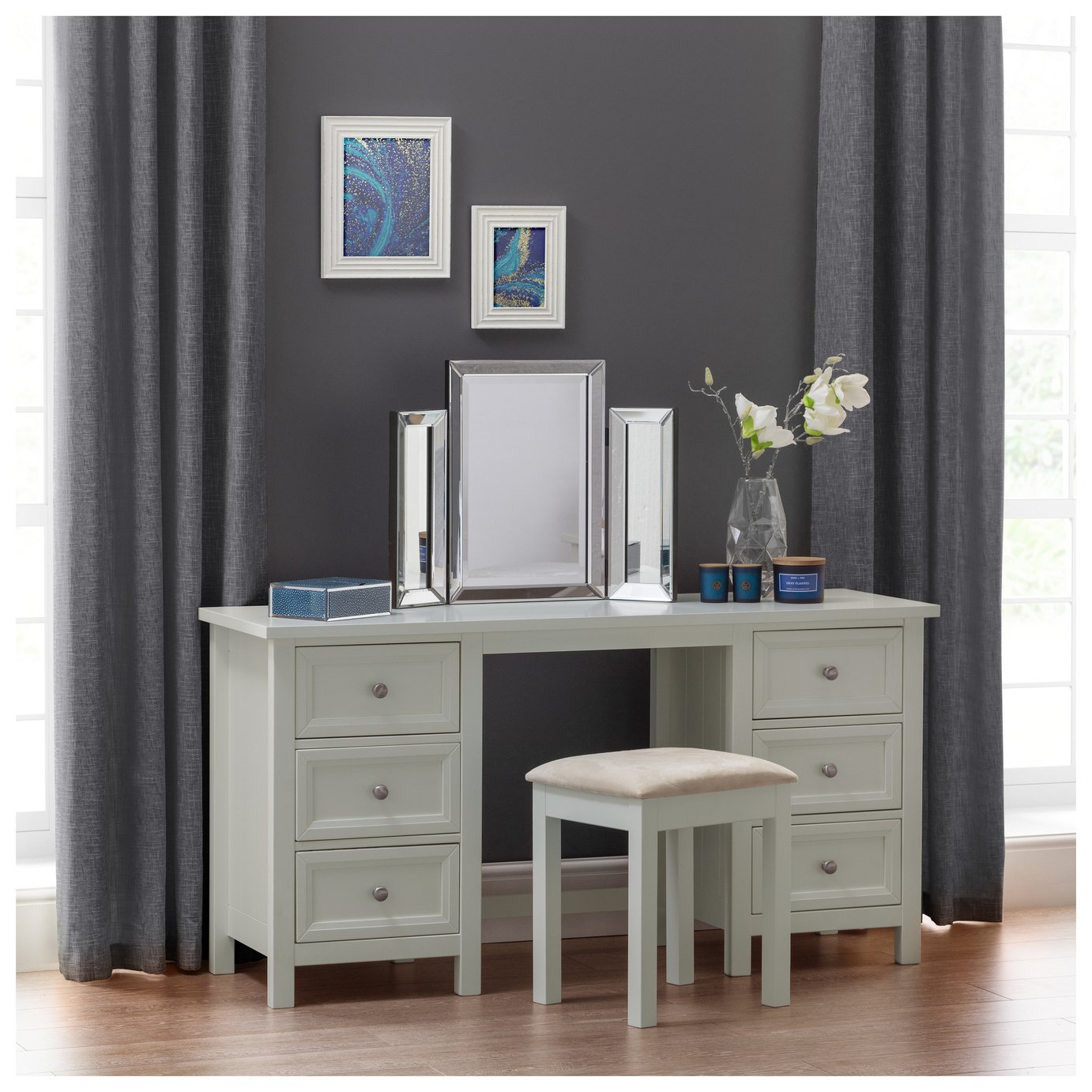 Julian Bowen Maine 6 Drawer Dressing Table