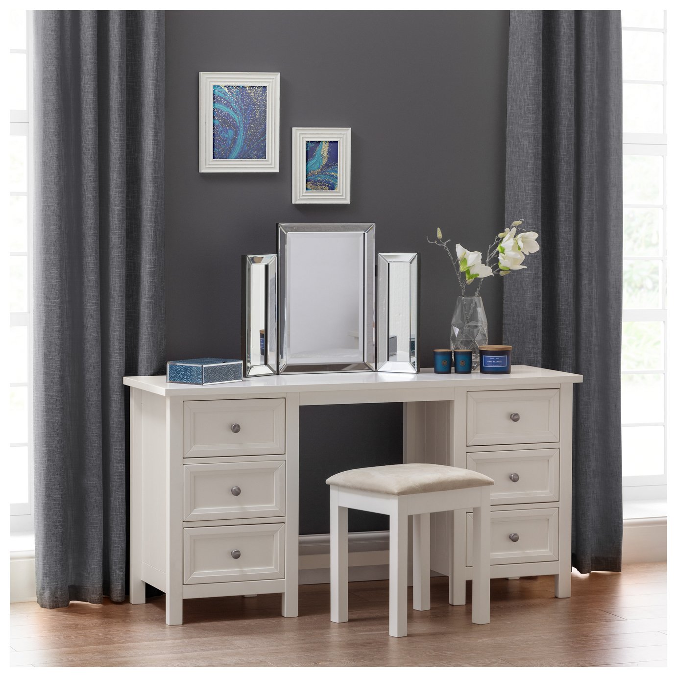 Julian Bowen Maine 6 Drawer Dressing Table
