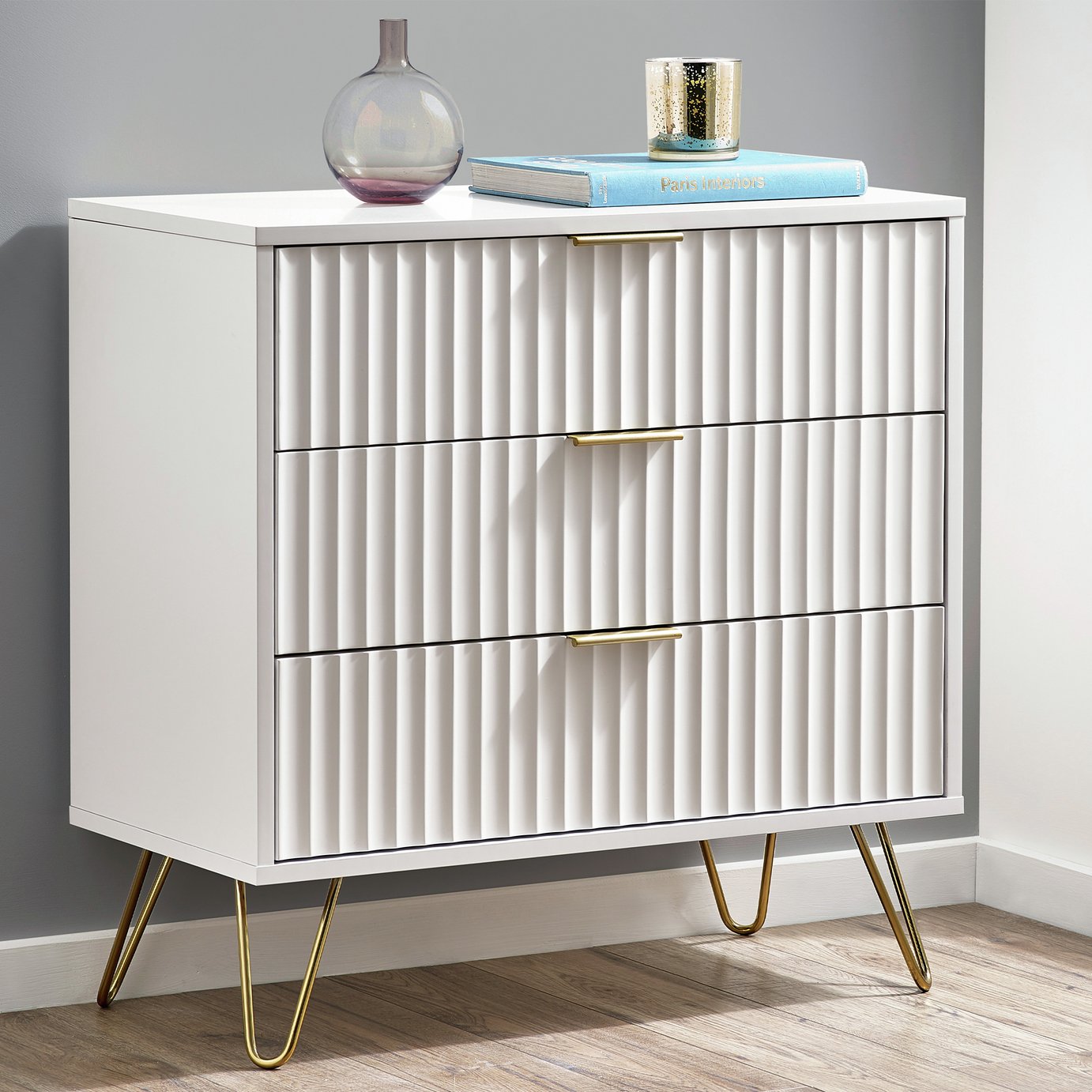 Julian Bowen Murano 3 Drawer Chest - White