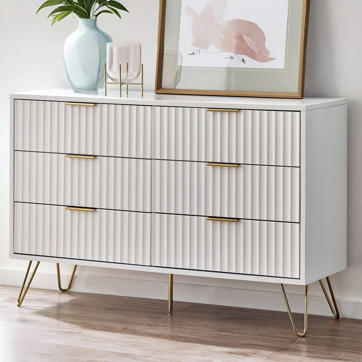 Julian Bowen Murano 6 Drawer Chest - White