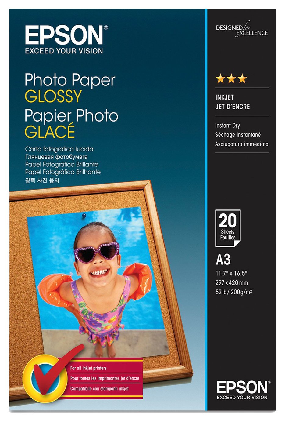 Epson A3 Gloss Photo Paper - 20 Sheets