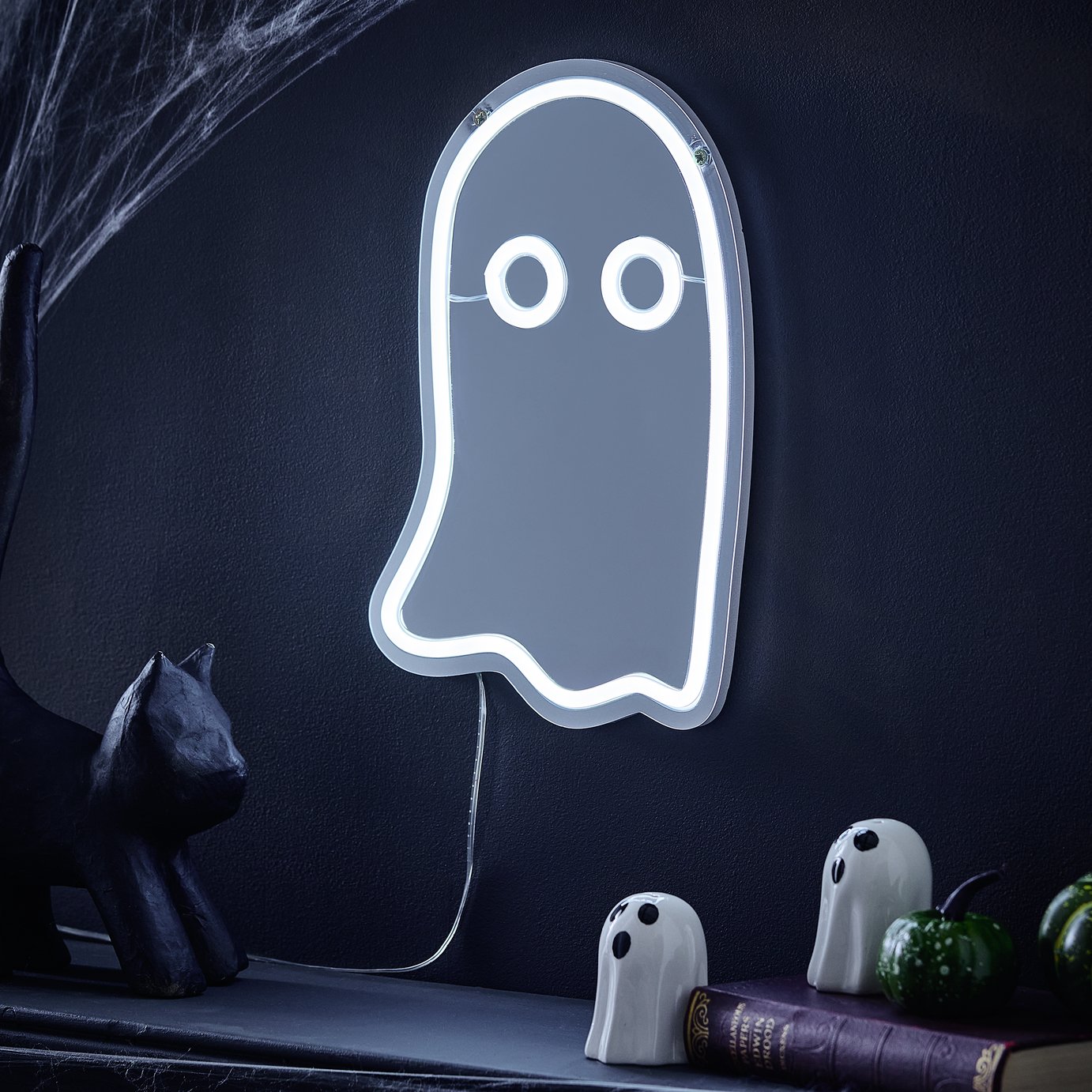 Argos Home Neon Effect Mirrored Ghost Halloween Light