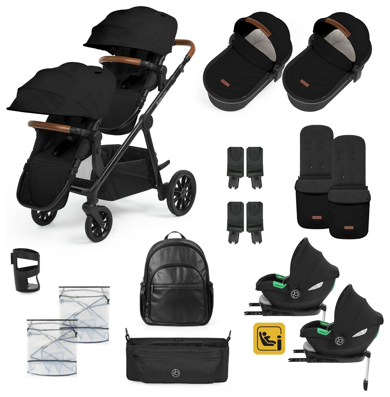 Ickle Bubba Virgo 18pc Isofix Travel System - Black