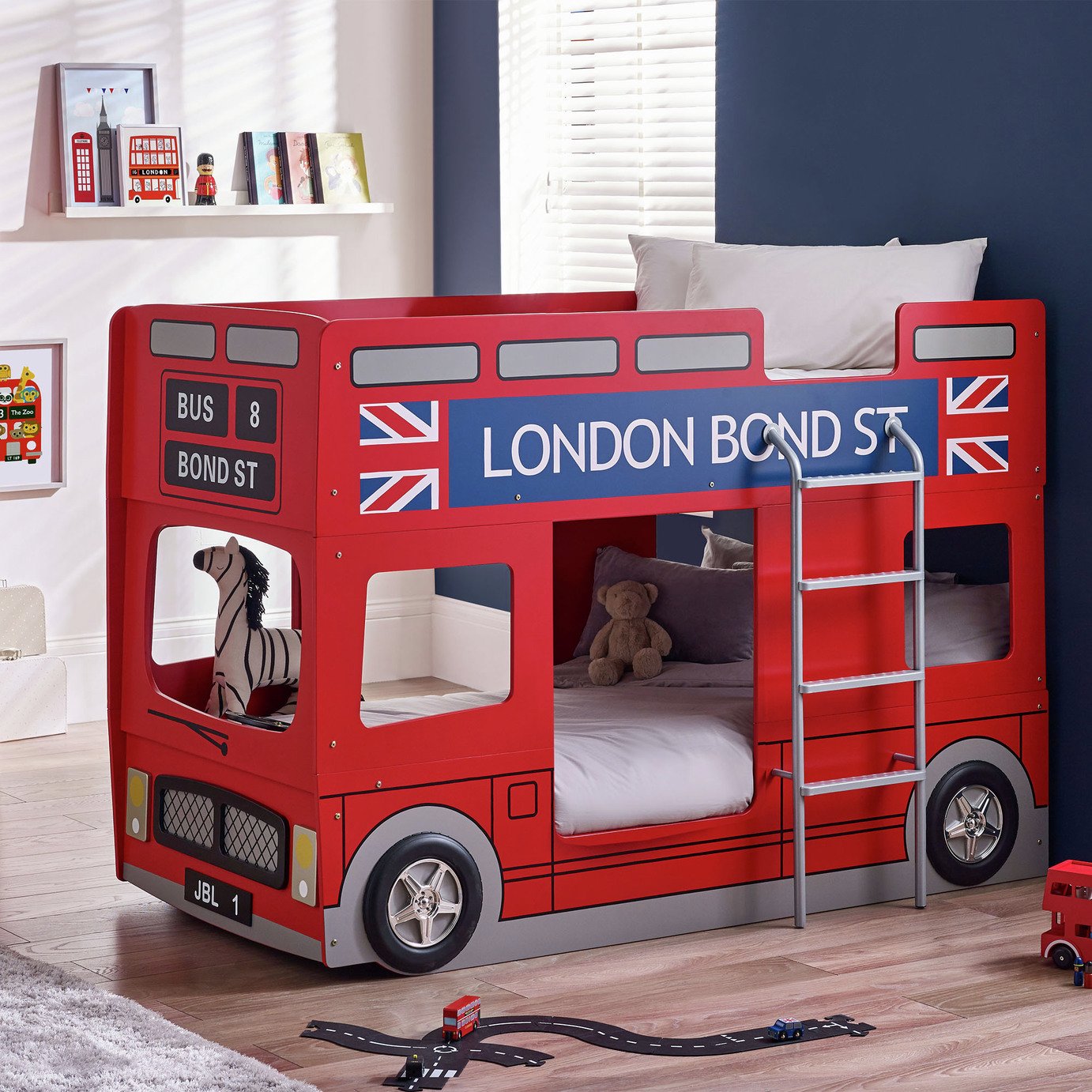 Julian Bowen London Bus Single Bunk Bed - Red