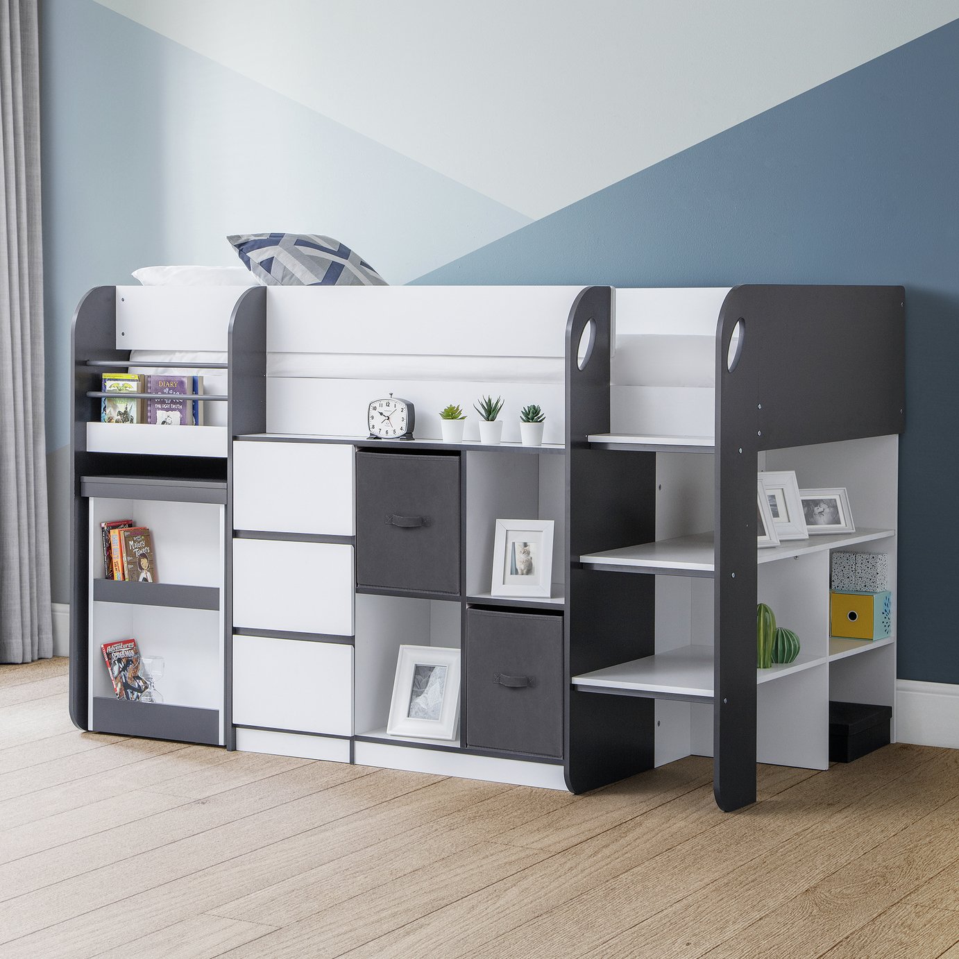 Julian Bowen Saturn Single Midsleeper Bed - Charcoal