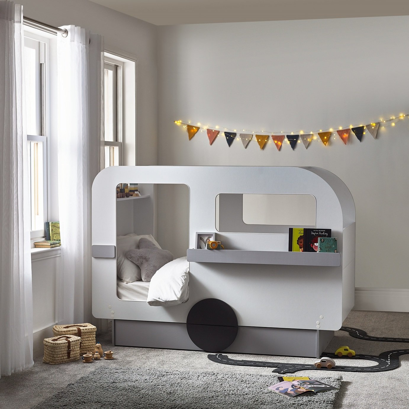 Julian Bowen Tourer Caravan Toddler Bed - Grey